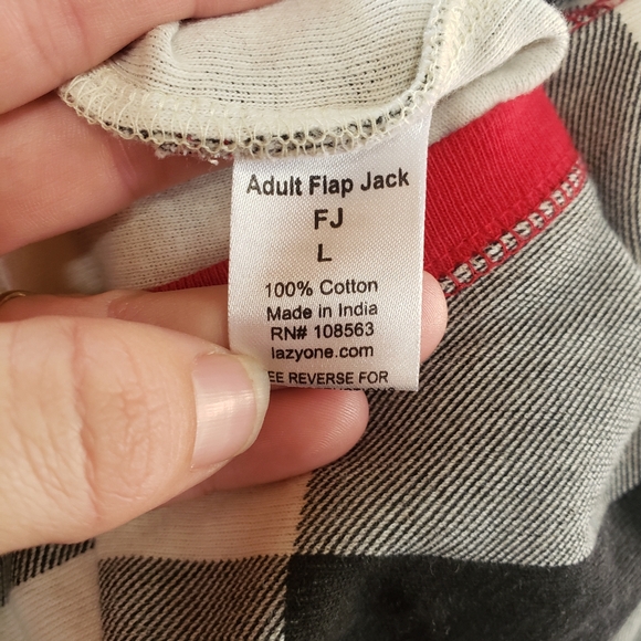 Lazy One Pajamas Sz Large Womens Buffalo Plaid Flap Jack 100% Cotton Long Sleeve - Picture 11 of 12